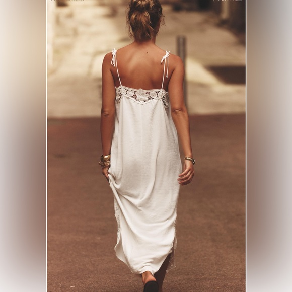 Zara White Maxi Dress with Lace Details - Picture 2 of 13